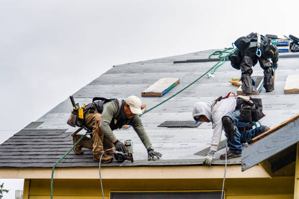Professional Gutter Installation technician working in New Haven, IN